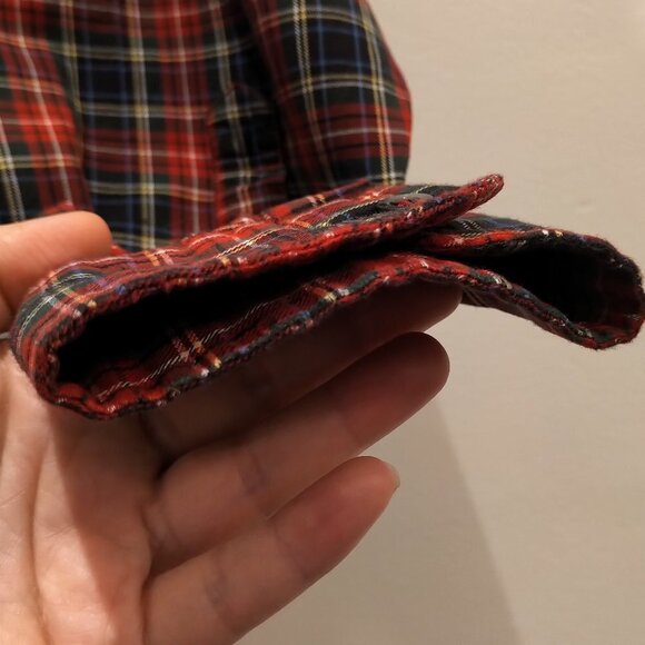 🍉2/40🍉Vintag Tommy Hilfiger Men's Shirt Red Plaid Long Sleeves Button up Shirt - Picture 6 of 16